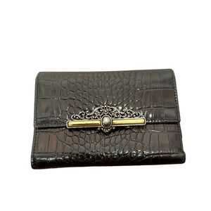 Brighton Vintage Black Crocodile-Embossed wallet